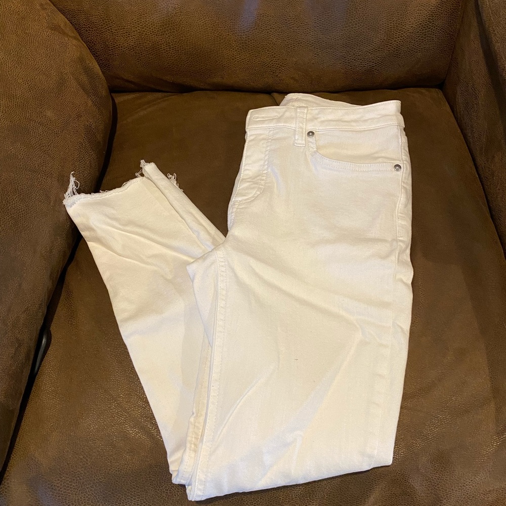 Lauren Conrad skinny crop white jeans